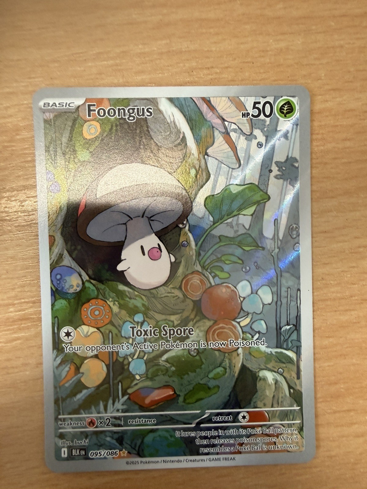 Pokemon TCG Foongus 095/086 SV: Black Bolt IR Full Art Holo EN NM/M