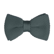 Men's Pre-tied Bowtie Adjustable Neck Solid Color Knitted One Size Dark Gray