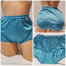 Cotillion Nylon Lace Full Cut Brief Panty Turquoise Topaz Blue 6/M
