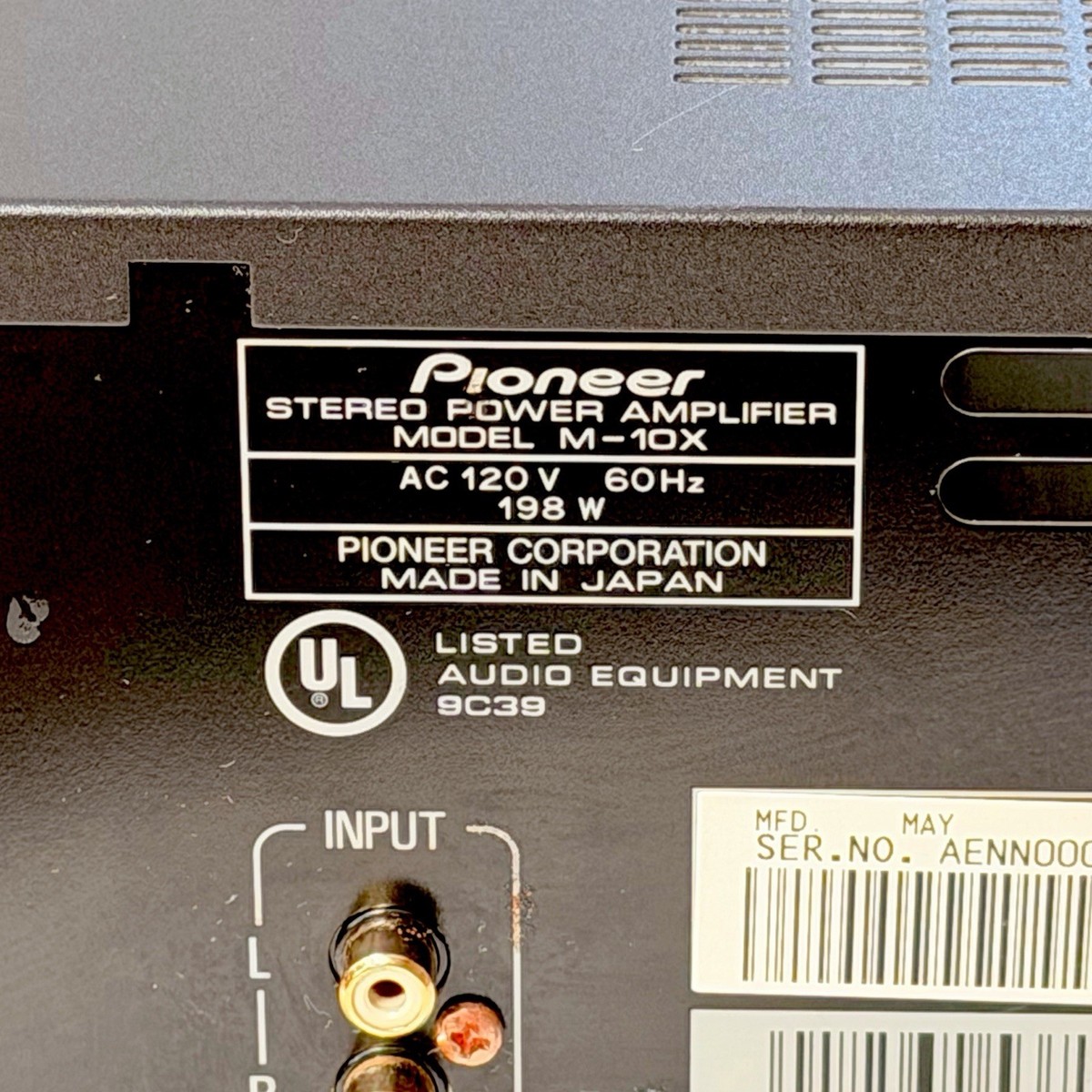 Pioneer Elite M-10X Direct Energy MOS-FET Stereo Power Amplifier