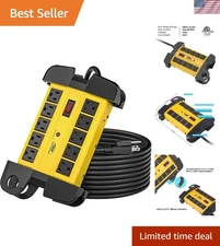 15-Foot Heavy Duty Power Strip with 10 Outlets and 2800 Joules Surge Protection