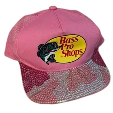 Bass Pro Shops Women's Bling Mesh-Back Trucker Cap Pink Camo Sparkly One Size