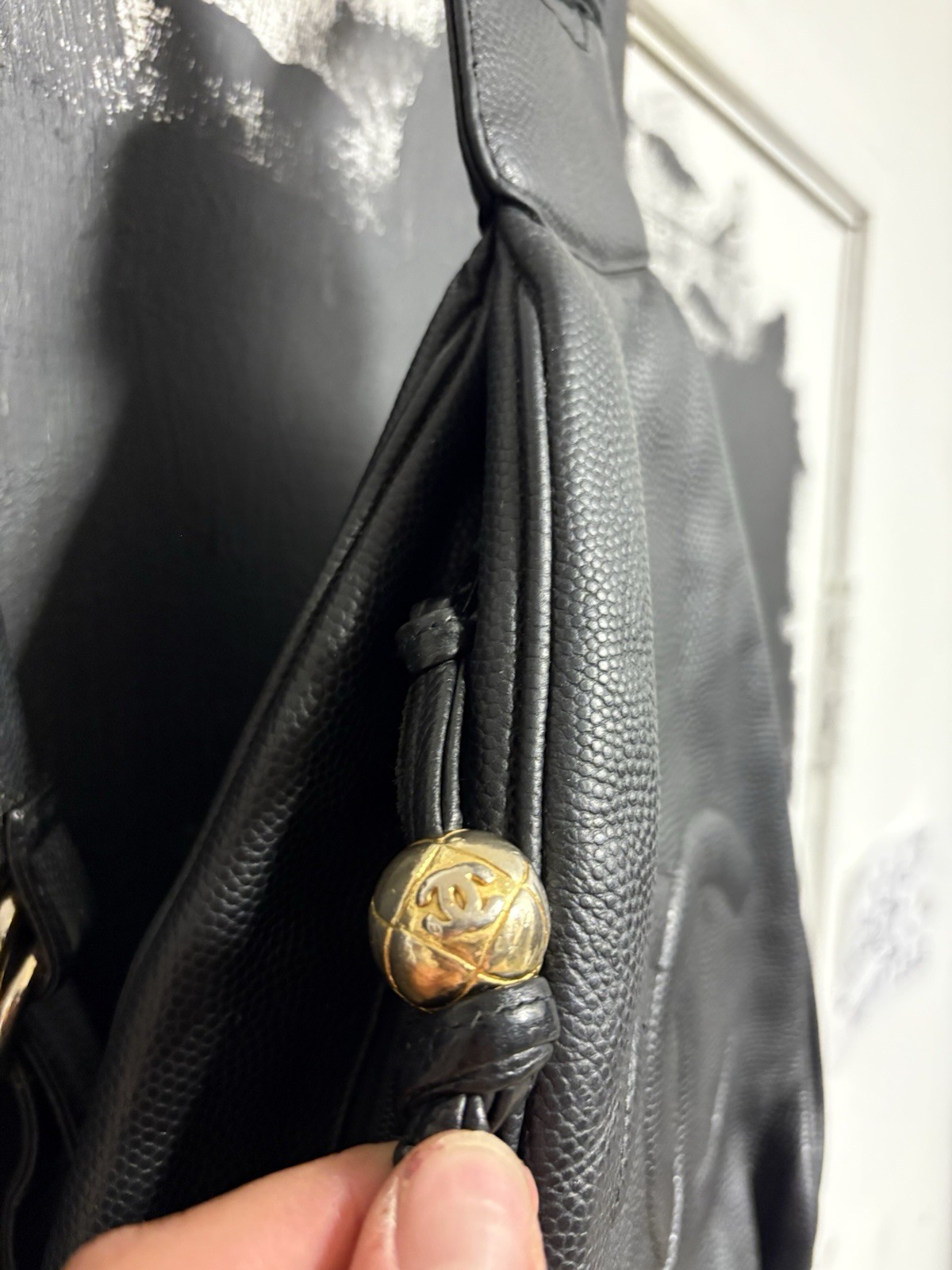 Vintage Chanel Backpack Black Leather Rare Authentic image 5