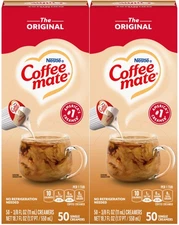 Nestle Coffee mate Liquid Coffee Creamer Singles, , 50 Ct Box (Pack of 2) with