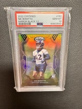 2022 Panini Certified Nik Bonitto Rookie 1/1 Black Mirror PSA 10