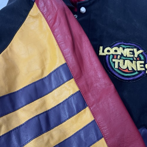 Vintage 1992 Jeff Hamilton Looney Tunes Leather Jacket Small 90s Cartoon Art - Picture 12 of 12
