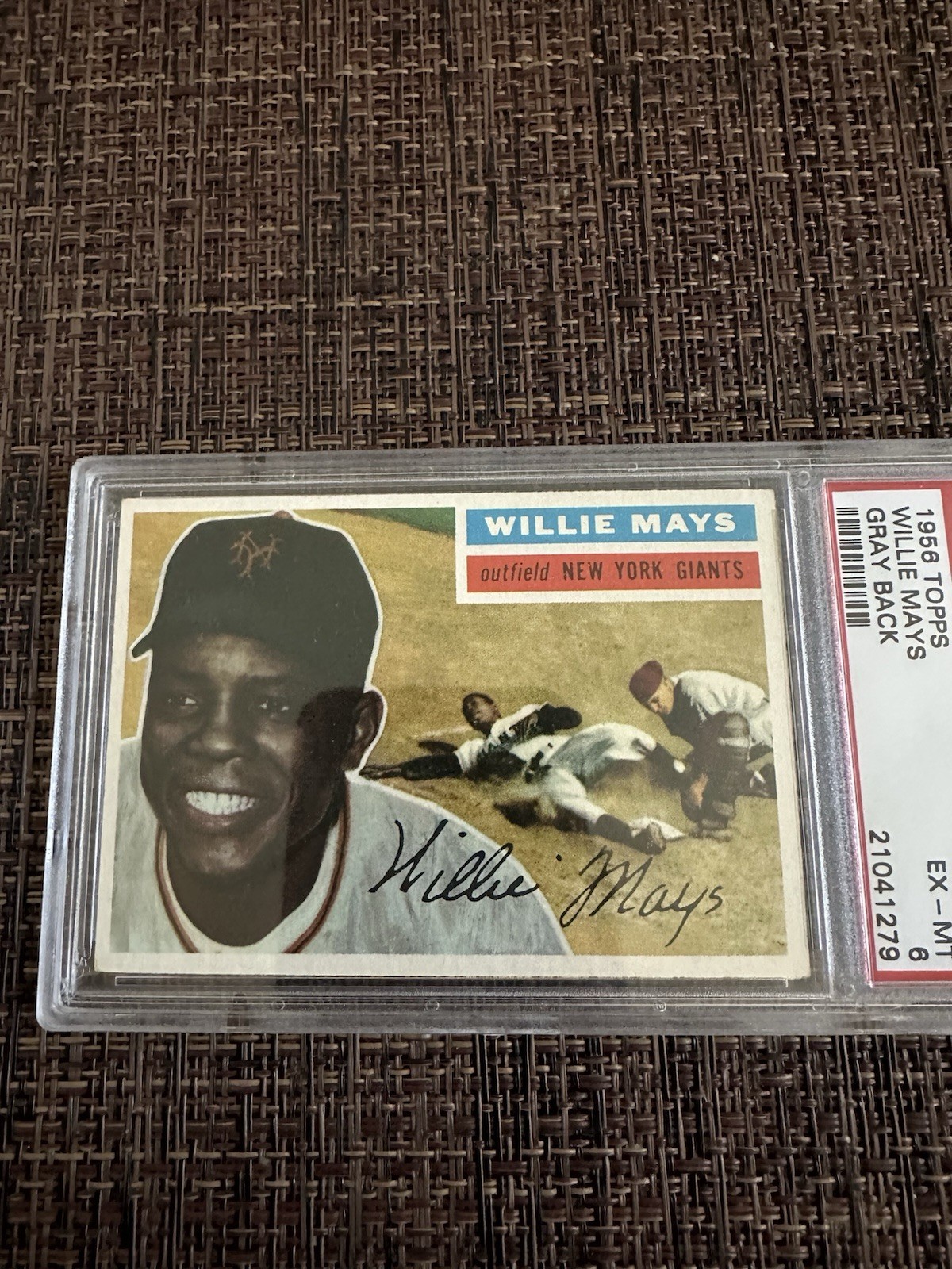 Topps 1956 Willie Mays #130 Gray Back PSA EX-MT 6 New York Giants