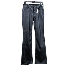 NWT Wmns GAP Black Vegan Leather Mid Rise Baby Bootcut Pants Sz 6 MSRP 89.95