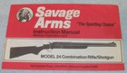Savage Arms model 24 over / under 6 page Owners Manual from 1990 — photo 1