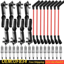 8 Ignition Coil & 16 Spark Plug & 8 Wires For Ford F-250 F-350 E-450 UF834 UF865