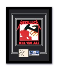 Metallica Kill 'Em All James Hetfield Dave Mustaine Signed Framed Photo ACOA