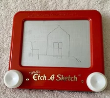 Vintage Travel Etch A Sketch Travel Size Classic Red by Ohio Art Toy 6"x 5"