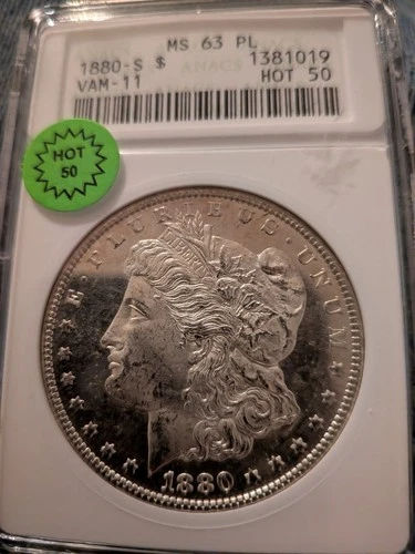 1880/9-S VAM 11 Morgan Dollar PCGS MS63PL Flashy Prooflike!