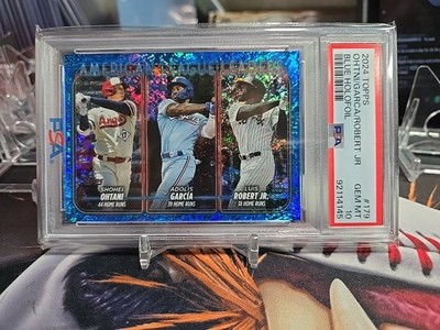 大谷翔平Topps Series 1 Blue Parallel 1:1393 2024 Topps Series 1 Shohei Ohtani League Leaders Blue Holo Foil