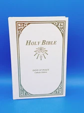 Dove Of Peace Holy Bible Catholic Edition 1991 NAB White & Gold Excellent Condit
