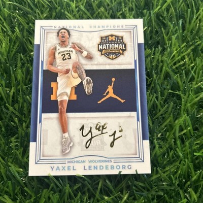 Yaxel Lendeborg Card Holo Auto National Championship Michigan Wolverines SP B27