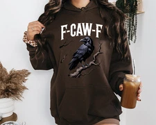 "Raven Crow Bird Hoodie Funny Halloween Gothic Unisex Hooded Sweatshirt"