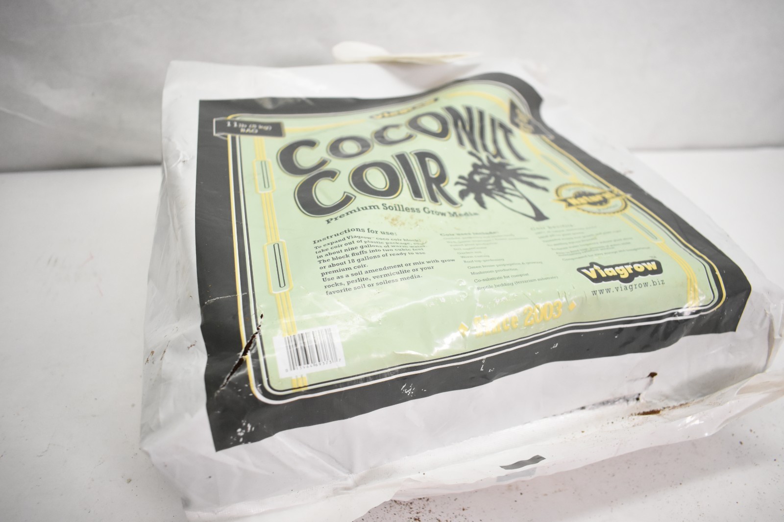 Coconut Coir Block Soilless Media Grate Outdoor Gardening 11 lb Bag 5kg 18 Gal