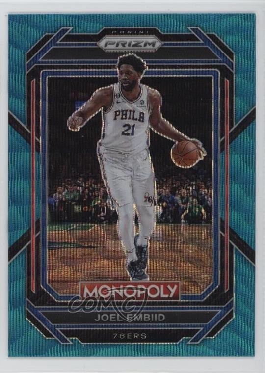 2022-23 Panini Prizm Monopoly Teal Wave Prizm Joel Embiid #67 1o3q