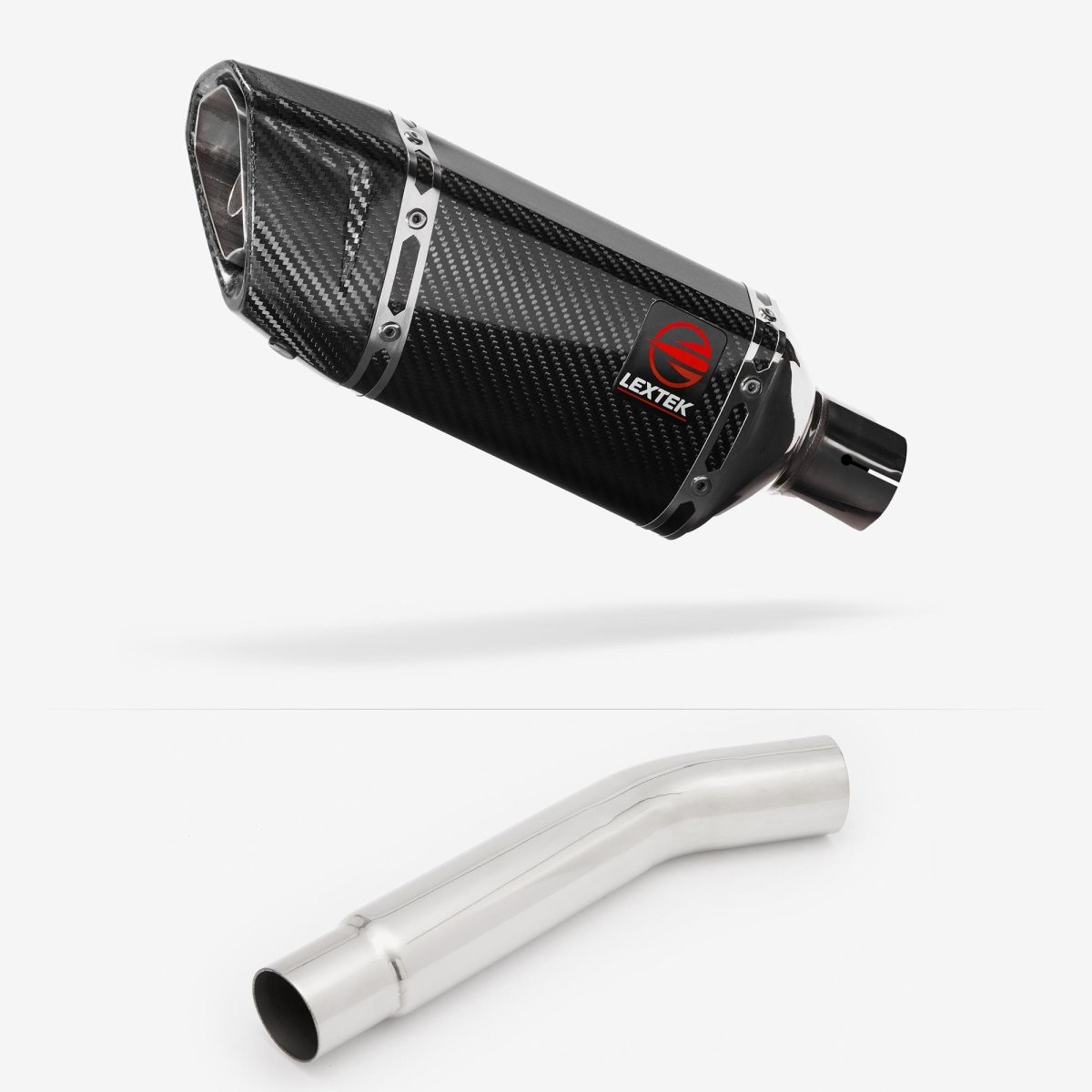 Lextek Carbon Fibre SP11C 200mm Exhaust with Link Pipe Silencer Rear Polished