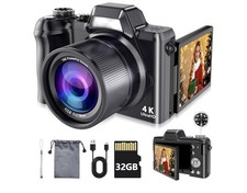 4K Digital Camera for Photography Vlogging, 56MP Point and Shoot Digital Camer