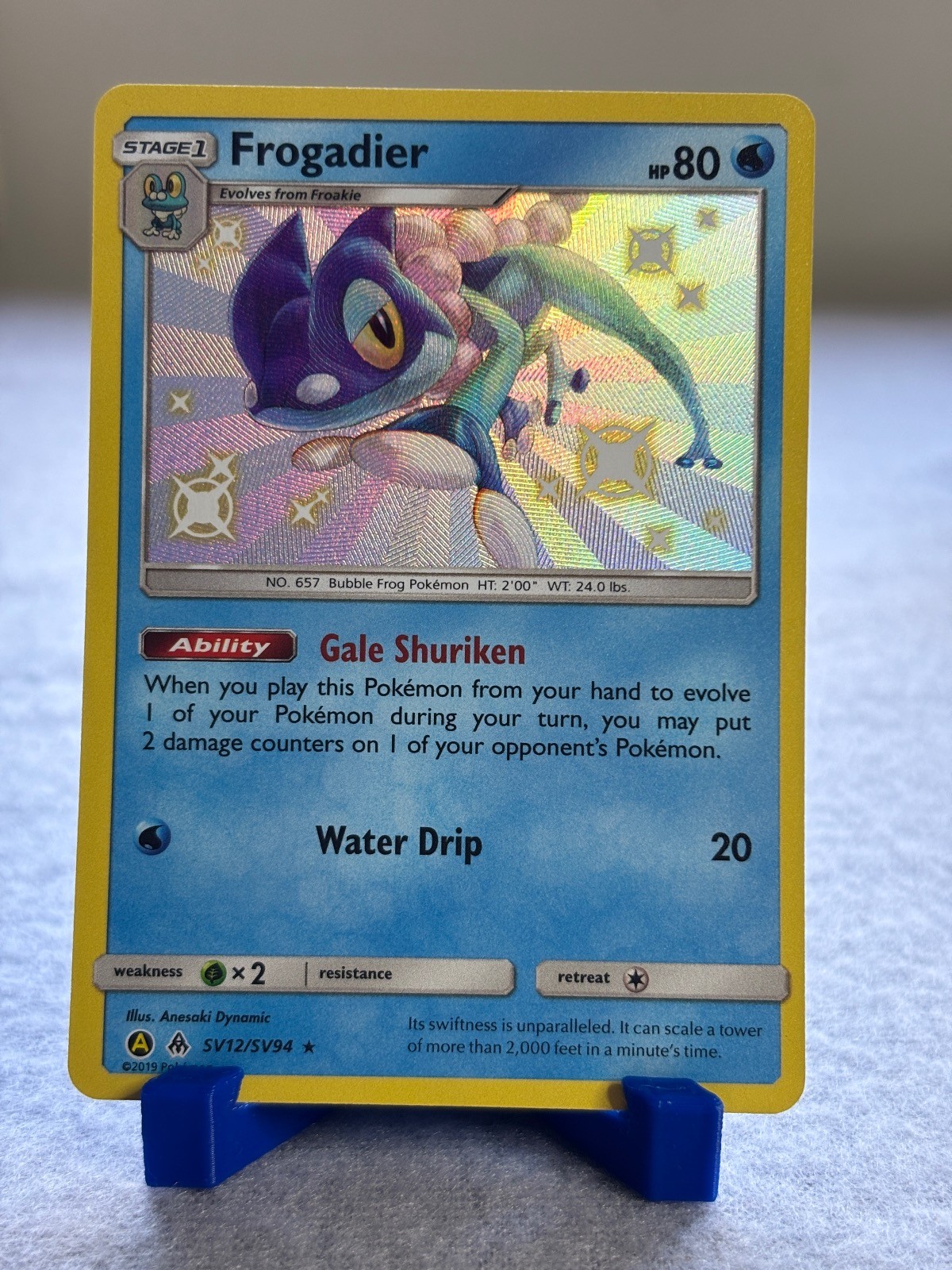 Frogadier SV12/SV94 Shiny Rare Hidden Fates Shiny Vault Pokemon Holo Near Mint
