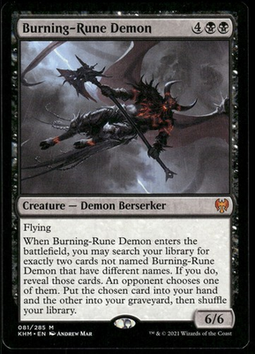 #ad 1x Burning Rune Demon Kaldheim NM MTG $5.49