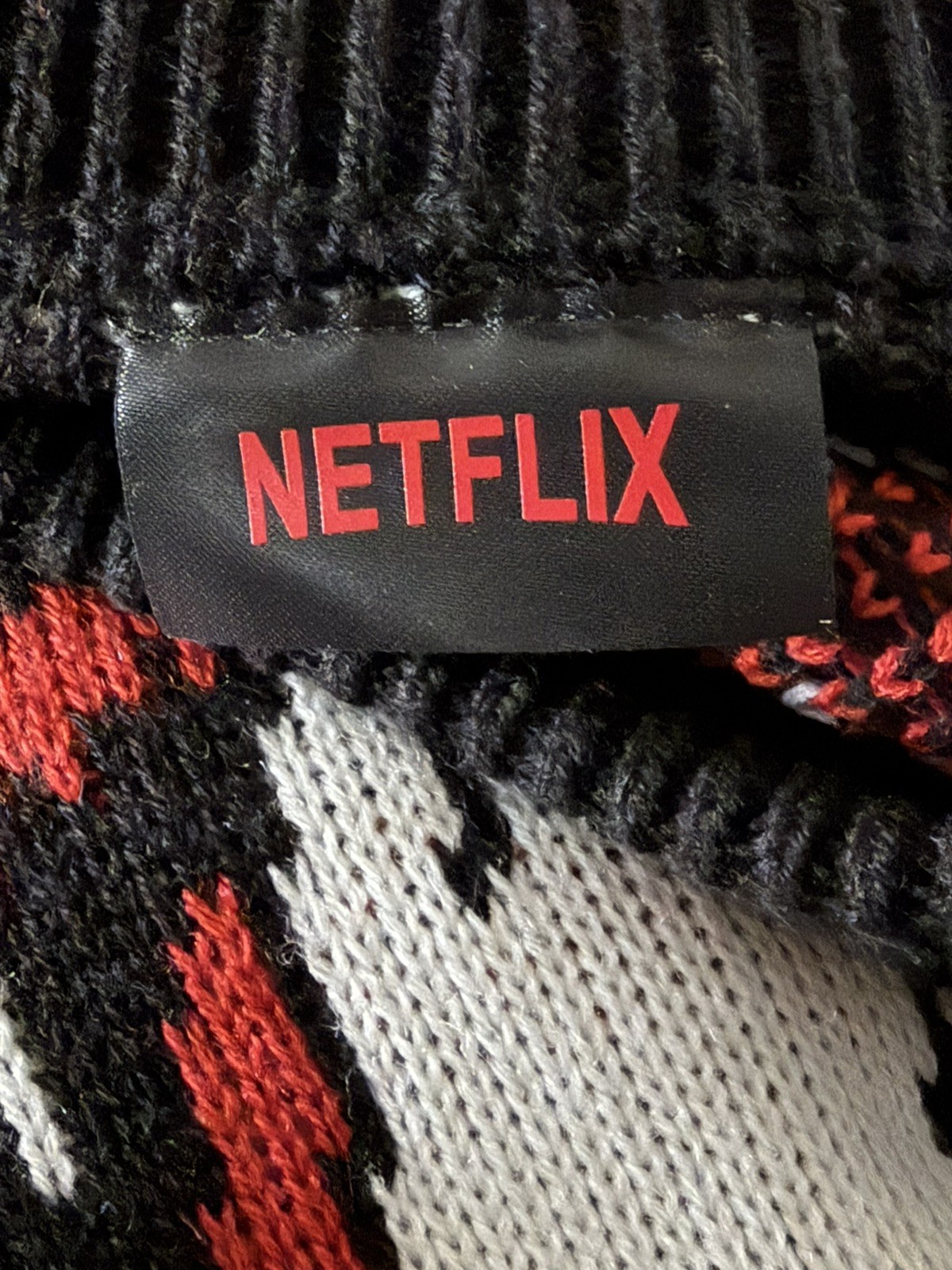 RARE Stranger Things L Christmas Sweater HELLIDAY CLUB Hellfire Holiday Netflix image 4