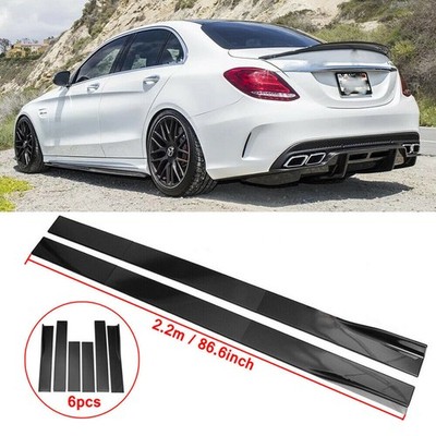 2X 86,6'' Auto Seitenschweller Schweller Sideskirts Erweiterung Schwarz Universal