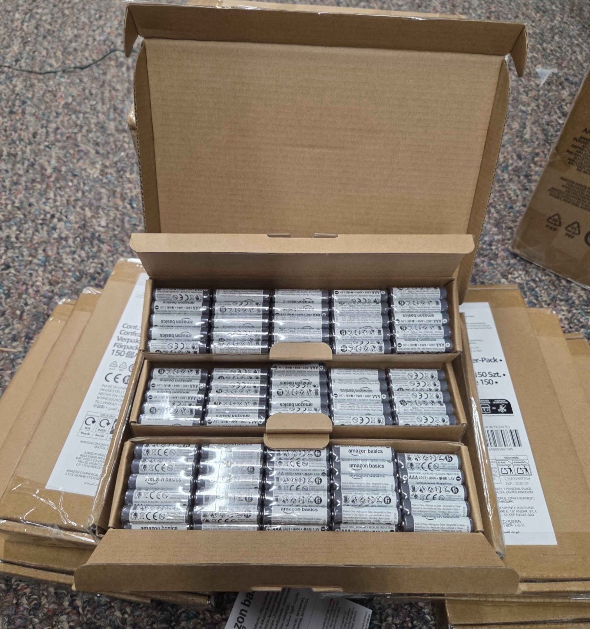 Manufactured MINT | 1,650 TOTAL Amazon Basics AAA Industrial Batteries Bulk Lot