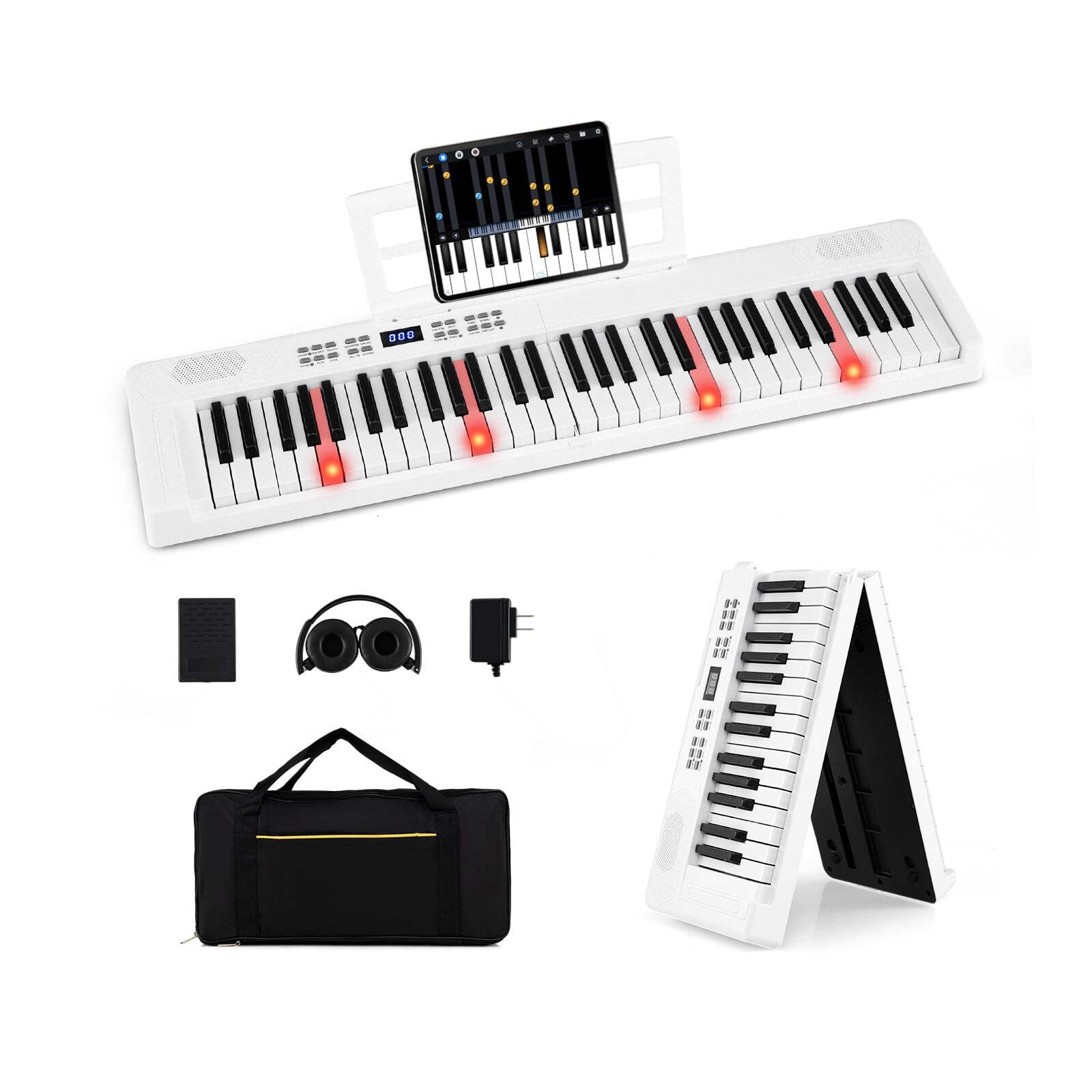 Tastiera Pianoforte Pieghevole 61 Tasti Full Size Tastiera Elettronica con MIDI e Split
