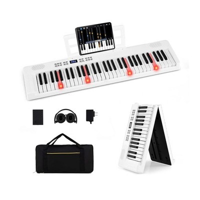 61-Tasten Faltbares Klavier Keyboard Full-Size Elektronisches Keyboard mit Midi und Split