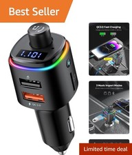 Wireless Bluetooth FM Transmitter with QC3.0 Fast Charging Colorful LEDs