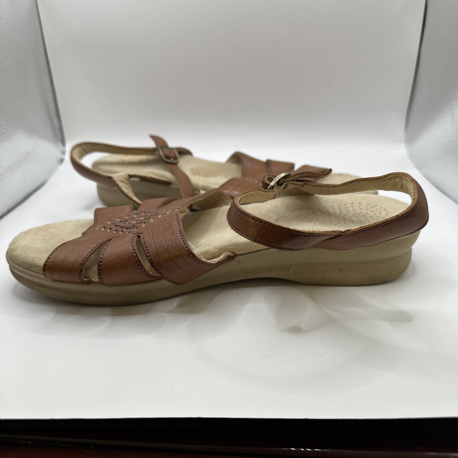 SAS Women's Antique Tan Huarache Leather Sandals Tripad Comfort US 8.5