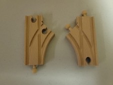Brio World Wooden Railway Small Curved Switch Tracks Male  Female