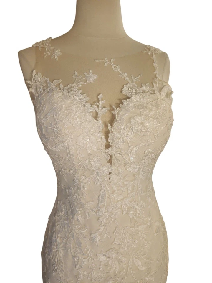 Vestido de novia Essence Of Australia marfil encaje coqueta mujer 8 tren champán Foto 3 de 4