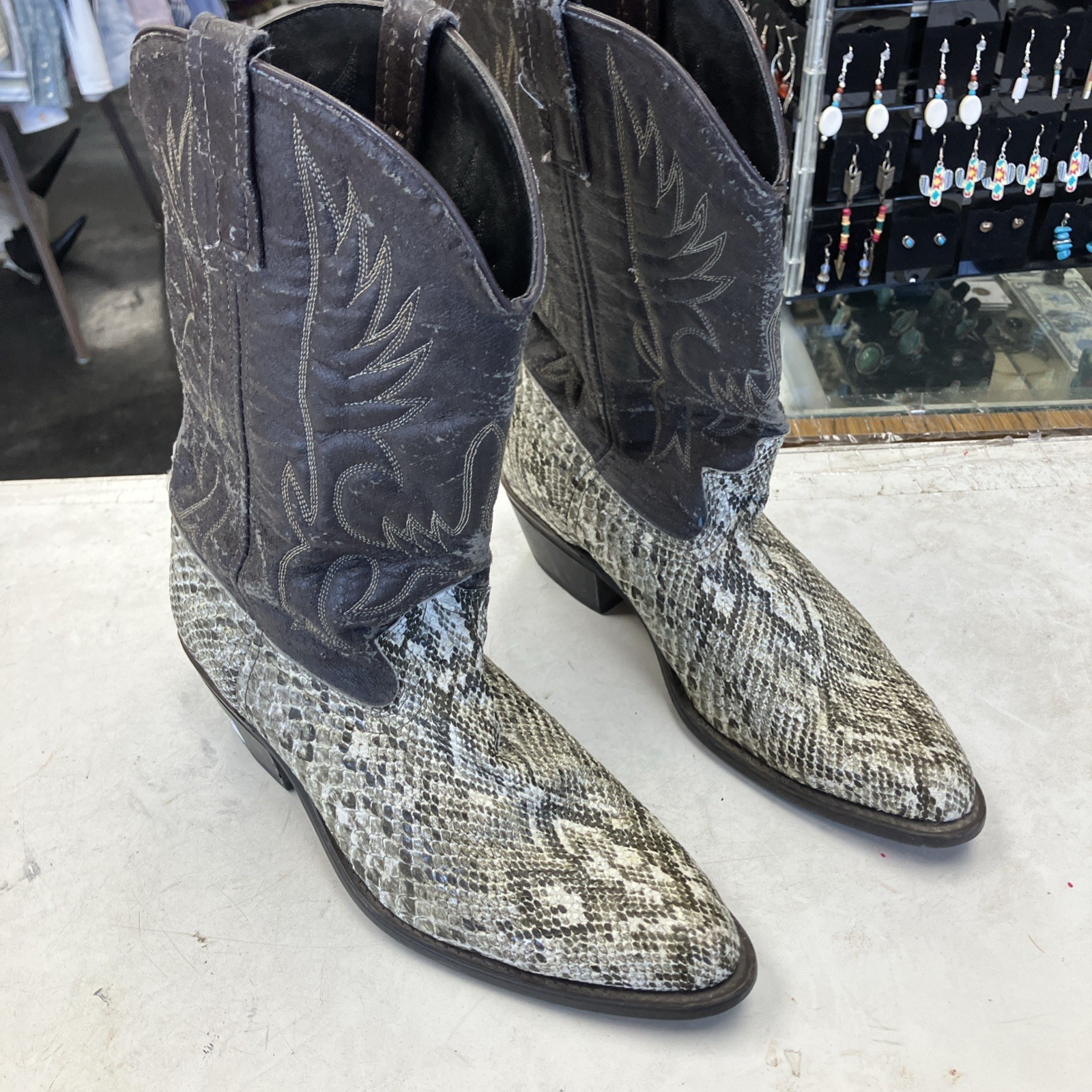 Laredo Genuine Python Leather Cowboy Western Hand… - image 1
