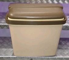 Vintage Curver Beige & brown plastic cooler ice box camping picnic VW camper