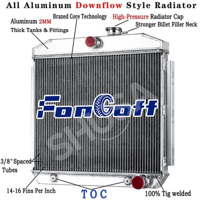 3 Row Aluminum Radiator Fit 1955-1957 Chevrolet Bel Air Belair Nomad 210 150 V8