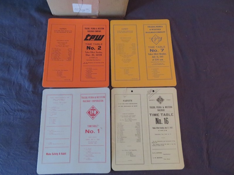 4 Toledo Peoria & Western RR System Employee Timetable  LOT Various Dates
