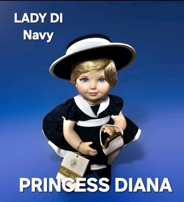 Franklin Mint  ️ PRINCESS DIANA Wales LADY DI Portrait Baby Doll NAVY HAT