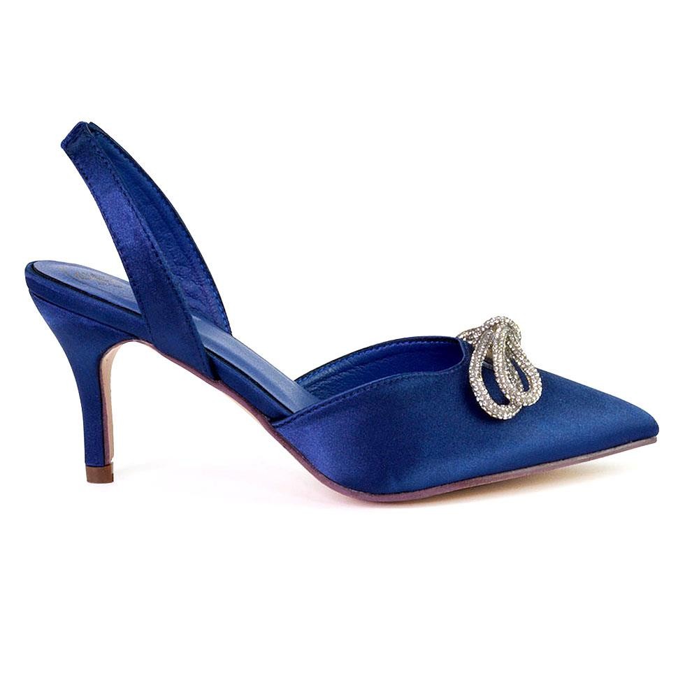 Zapatos de salón de tacón bajo con lazo de diamante con lazo con cordones para mujer