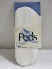 NEW Vintage Rare 3 Pair Peds Lightweight Lowcut Liner Socks 9-11 USA MADE White