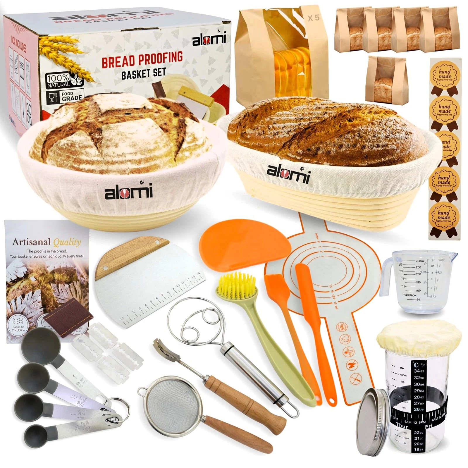 Sourdough Starter Kit for Beginners, Complete Bread Making Kit with Banneton ...