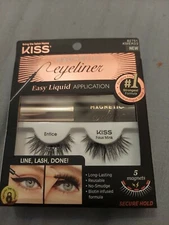 New Kiss Magnetic Liquid Eyeliner & Eyelashes Entice Faux Mink Lash Secure Hold