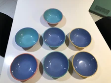 LINDT STYMEIST COLORWAYS  CEREAL BOWLS 6 1/2 INCHES SET OF 7