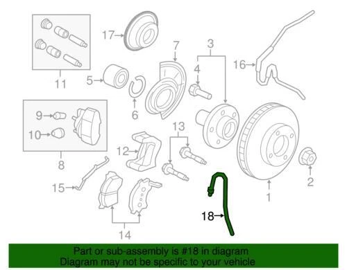Manguera flexible de freno delantera original Ford Mercury 2008-2012 Escape Mariner BL8Z-2078-A Foto 3 de 3