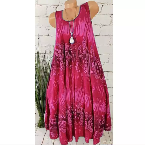 Summer Women Dress Holiday Ladies Boho Beach Sleeless Sun Dresses plus size - Picture 10 of 15