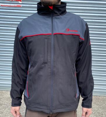 Graue wasserdichte Softshell-Arbeitsjacke für Herren