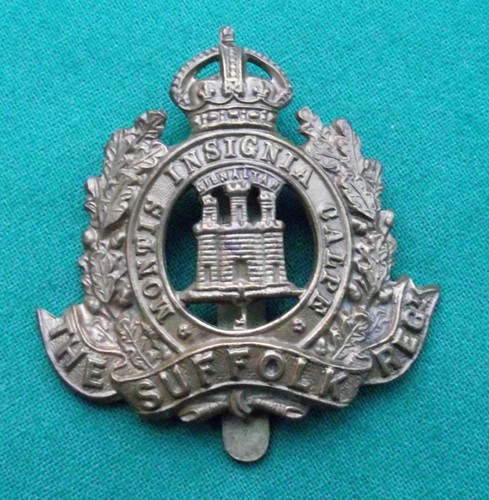 WW1, The Suffolk Regiment 'Economy' 100% Genuine British Army Military Cap Badge - Foto 2 di 8
